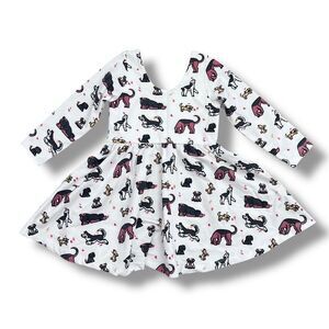 NWT! Monica and Andy Autumn Dog Long Sleeve Let's Dance Twirl Dress Size 3T